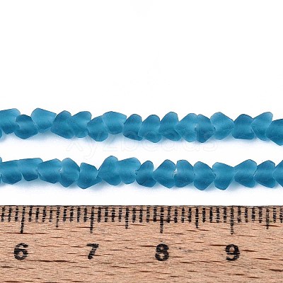 Frosted Transparent Glass Beads Strands GLAA-N016-4mm-28-1