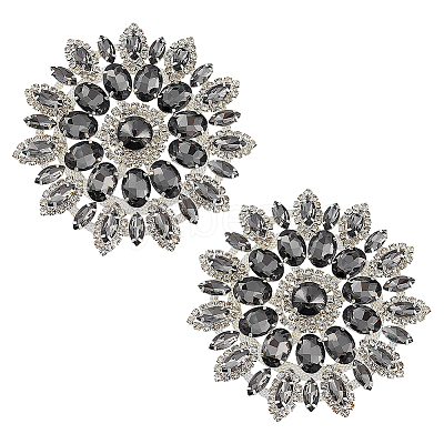 2Pcs Alloy Glass Rhinestone Cabochons FIND-FG0004-83S-1