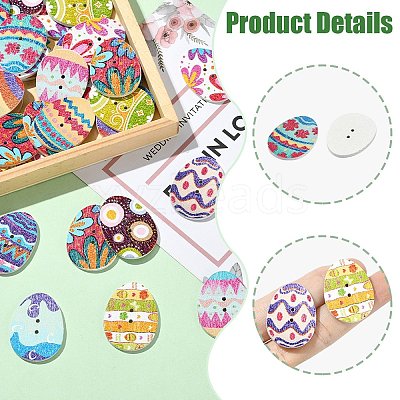50Pcs 2-Hole Wood Buttons BUTT-CJC0004-02-1
