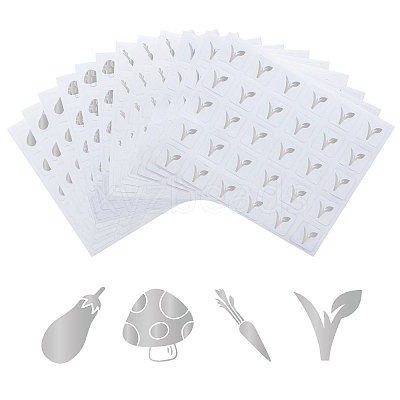 80 Sheets 4 Patterns PVC Waterproof Self-Adhesive Sticker Sets STIC-OC0001-10E-1