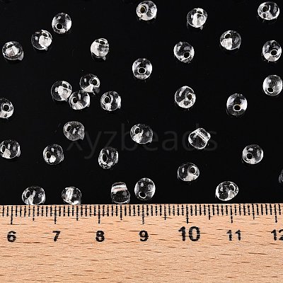 6/0 Baking Paint Transparent Fringe Glass Seed Beads SEED-N006-06A-1