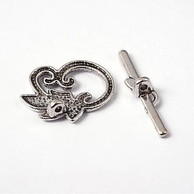 Leaf Tibetan Style Alloy Toggle Clasps X-LF0676Y-1