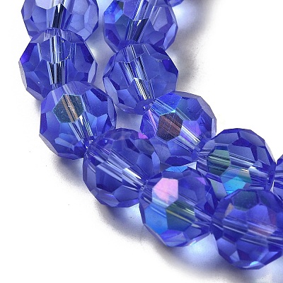 Electroplate Transparent Glass Beads Strands EGLA-A035-T10mm-L14-1