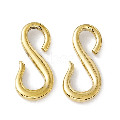 PVD Vacuum Plating 304 Stainless Steel S Hook Clasps X-STAS-G278-44G-1