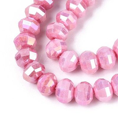 Anti-Tarnish Electroplate Glass Beads Strands GLAA-T025-8mm-19C-1