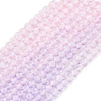 Transparent Gradient Color Glass Beads Strands GLAA-G101-2mm-18-1