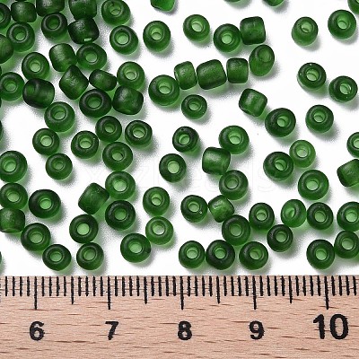 6/0 Frosted Round Glass Seed Beads X-SEED-A008-4mm-M7-1