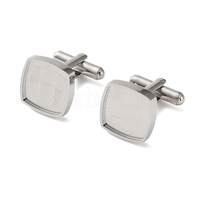 Sqaure 304 Stainless Steel Cufflink Settings SA-CBAC007-01P-1