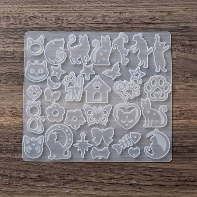 Cat Shape Theme DIY Pendant Silicone Molds DIY-F161-01A-1