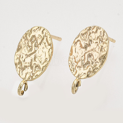 Brass Stud Earring Findings KK-T054-50G-NF-1