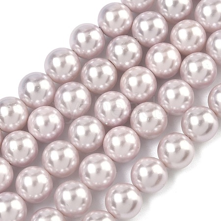 Electroplated Shell Pearl Beads Strands BSHE-G041-8mm-06-1