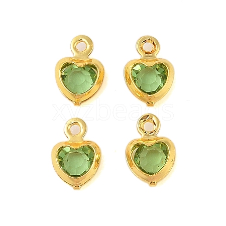 Heart Rack Plating Brass Glass Pendants KK-S385-01G-02-1