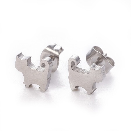 Tarnish Resistant 304 Stainless Steel Stud Earrings X-EJEW-F227-06P-1