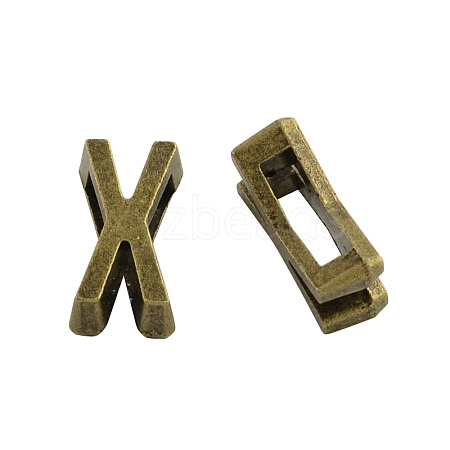 Tibetan Style Alloy Letter Slide Charms TIBEB-Q055-24AB-NR-1