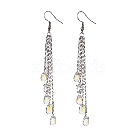 304 Stainless Steel Chains Tassel Earrings EJEW-JE05411-1
