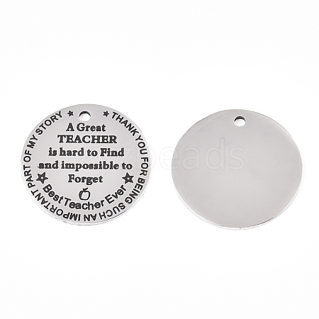 Non-Tarnish 201 Stainless Steel Pendants STAS-T064-38P-2-1