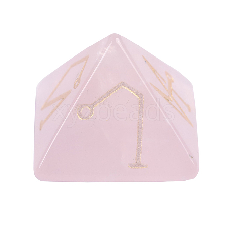 Pyramid Reiki Natural Rose Quartz Display Decorations DJEW-PW0013-41B-1