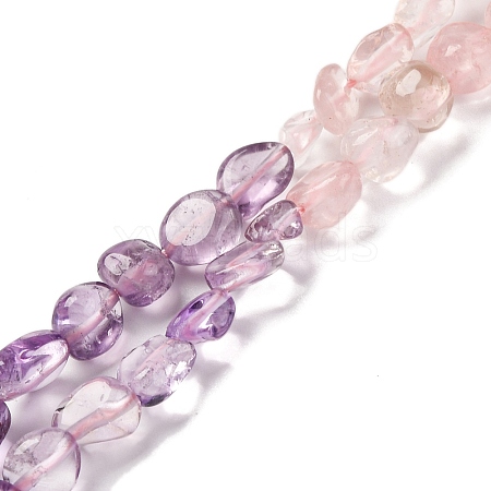 Natural Rose Quartz & Amethyst Beads Strands G-L610-B13-01-1