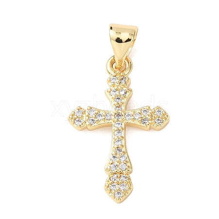 Brass Micro Pave Cubic Zirconia Pendants KK-C162-104G-1