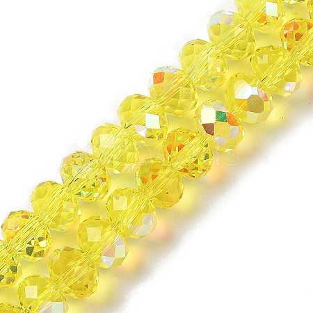 AB Color Plated Transparent Electroplate Beads Strands EGLA-H104-06C-1