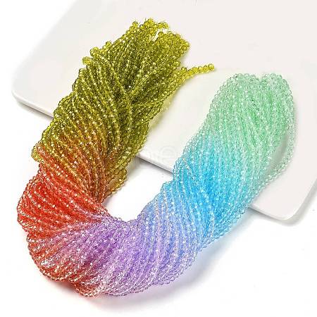 Transparent Painted Glass Beads Strands LS-DGLA-A034-T3mm-A12-1