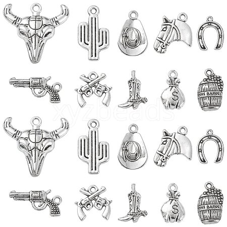 100 pcs 10 Style Tibetan Style Alloy Pendants TIBEP-CJ0001-32-1