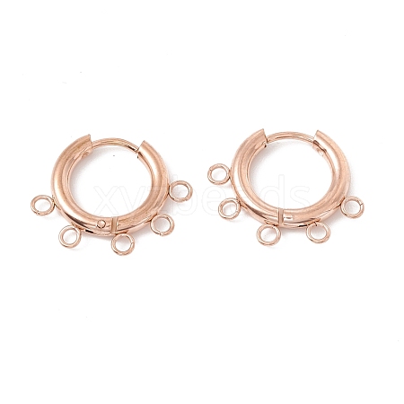 Ion Plating(IP) 304 Stainless Steel Hoop Earring Findings STAS-D183-01RG-1