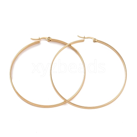 201 Stainless Steel Big Hoop Earrings with 304 Stainless Steel Pins for Women EJEW-E146-07G-1