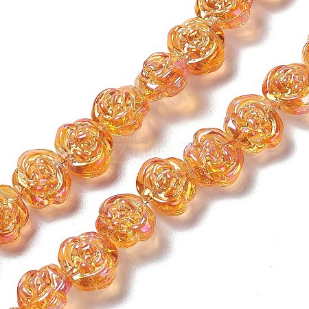 Electroplate Glass Beads Strands EGLA-L040-FR01-1