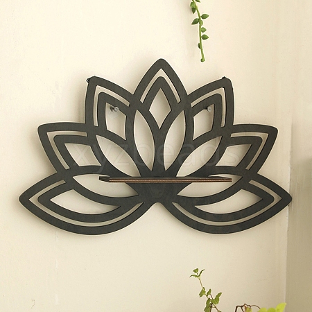 Wooden Lotus Shelf for Crystals PW-WG03784-01-1