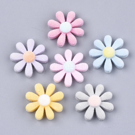 Flocky Resin Cabochons X-FIND-T046-26A-1