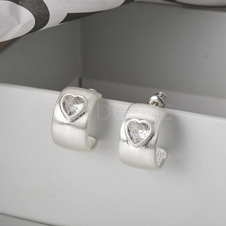 Brass Drawbench Stud Earrings LS-EJEW-L288-008S-1