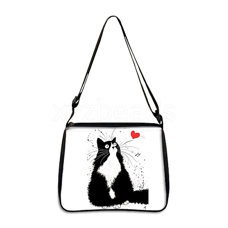 Cat Polyester Shoulder Bags PW-WG04021-11-1