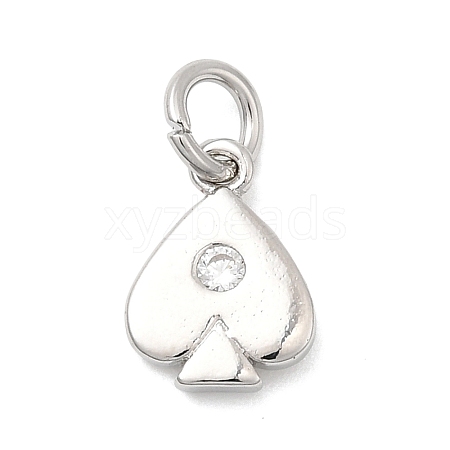 Brass Micro Pave Cubic Zirconia Charms KK-C139-08P-1