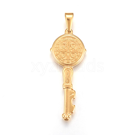 304 Stainless Steel Big Pendants STAS-L210-02G-1