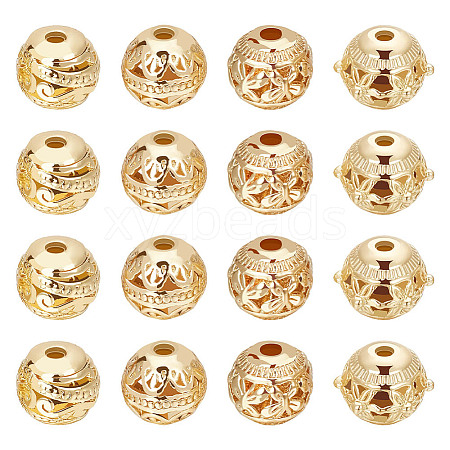 Beebeecraft 32Pcs 4 Style Alloy Hollow Beads PALLOY-BBC0001-07-1