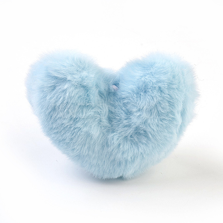 Handmade Faux Rabbit Fur Pom Pom Ball Covered Pendants WOVE-J001-02-1