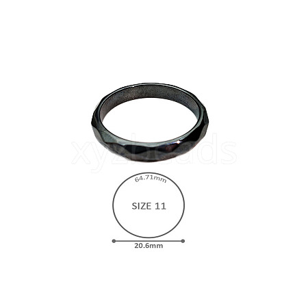 Synthetic Hematite Plain Band Rings BK4832-13-1