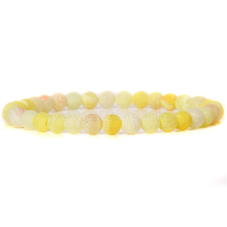 Yellow Opal Round Beaded Stretch Bracelet SF8562-26-1