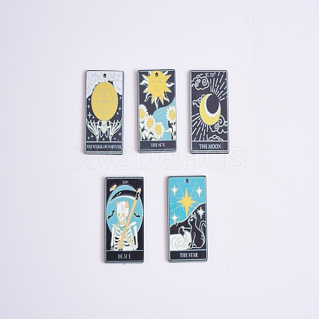 15Pcs 5 Style Printed Acrylic Pendants OACR-SZ0001-33-1