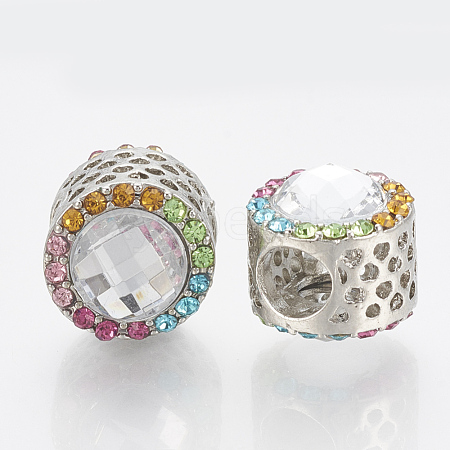 Alloy Rhinestone European Beads MPDL-Q209-010P-1