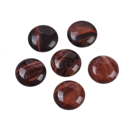 Natural Red Tiger Eye Dyed & Heated Cabochons G-H1596-FR-25mm-10-1