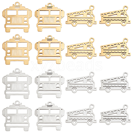 Unicraftale 16Pcs 4 Styles 201 Stainless Steel Pendants STAS-UN0035-69-1