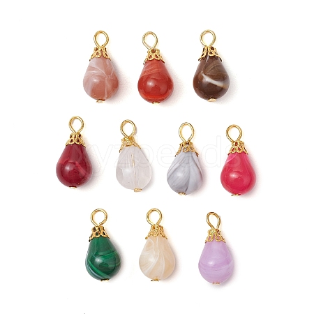 Imitation Gemstone Acrylic Pendants PALLOY-JF03329-02-1