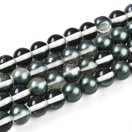 Baking Paint Transparent Glass Beads X1-DGLA-N011-8mm-07-1
