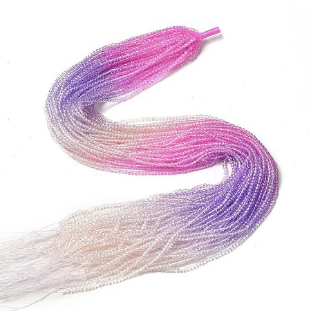 Transparent Gradient Color Glass Beads Strands GLAA-H021-01A-04-1