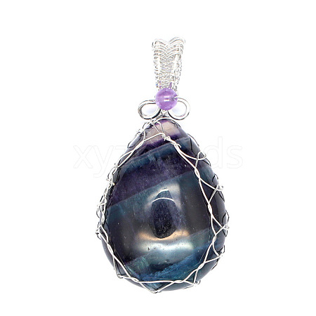 Natural Fluorite Pendants PW-WG69173-03-1