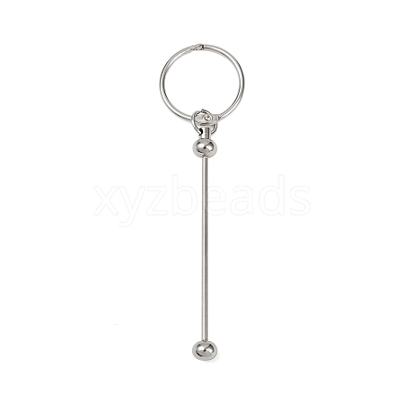 Iron Bar Beadable Keychain Clasps LS-AJEW-R004-02P-1