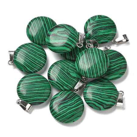 Synthetic Malachite Pendants G-B127-14P-01-1