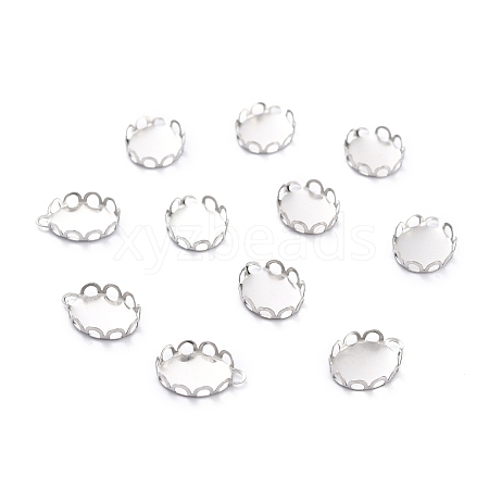 304 Stainless Steel Charms Cabochon Settings STAS-Y001-11P-1